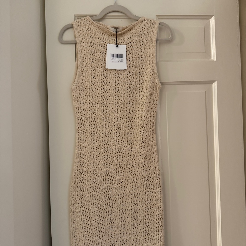 DISSH Cream Textured Midi Dress